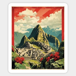 Machu Picchu Peru Tourism Vintage Poster 2 Sticker